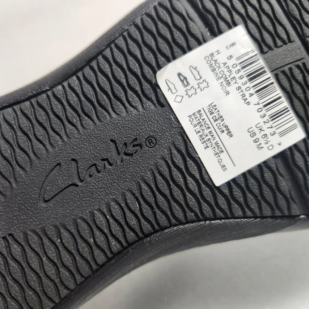 Clarks Appley Animal Print Strap Mary Jane Black Leather Size US 9 M NWT - Picture 14 of 16
